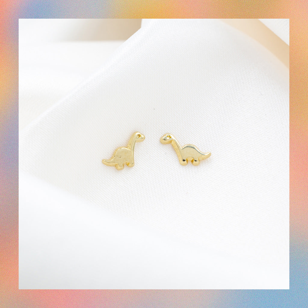 Broquel Dino (1pz o par) | Oro 10k | Canario Shop