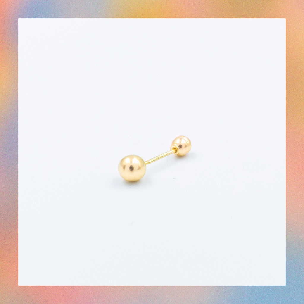 Broquel Bola Chica (1pz o par) | Oro 10k | Canario Shop