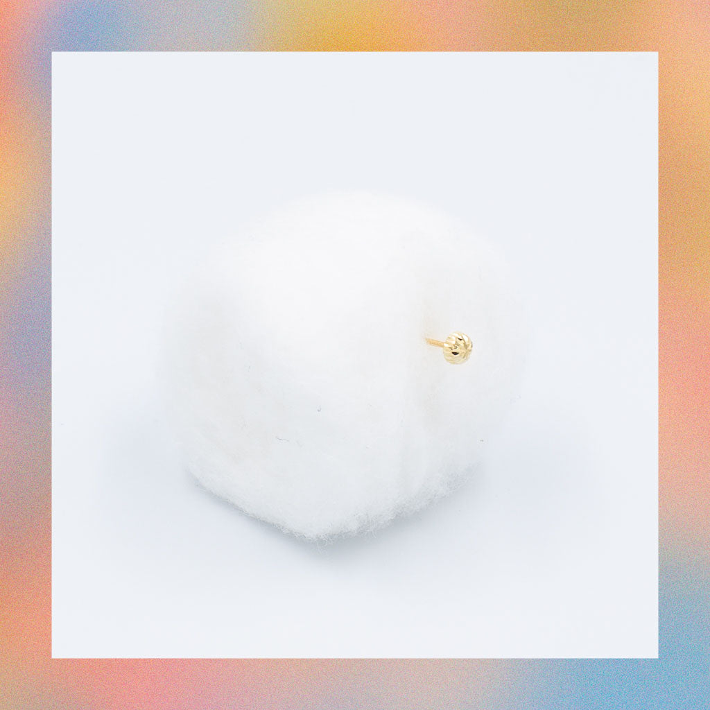 Broquel bolita adiamantada (1pz o par) | Oro 10k | Canario Shop