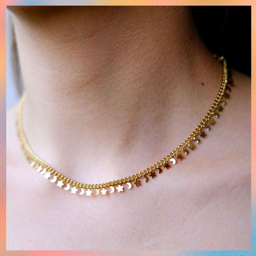 Collar Luna y Estrellas