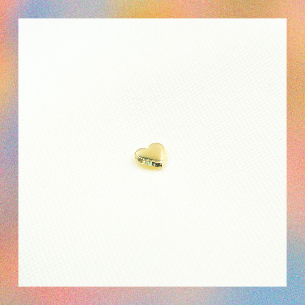 Broquel Corazón Mediano (1pz o par) | Oro 10k | Canario Shop
