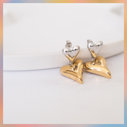 Aretes Duo Corazón