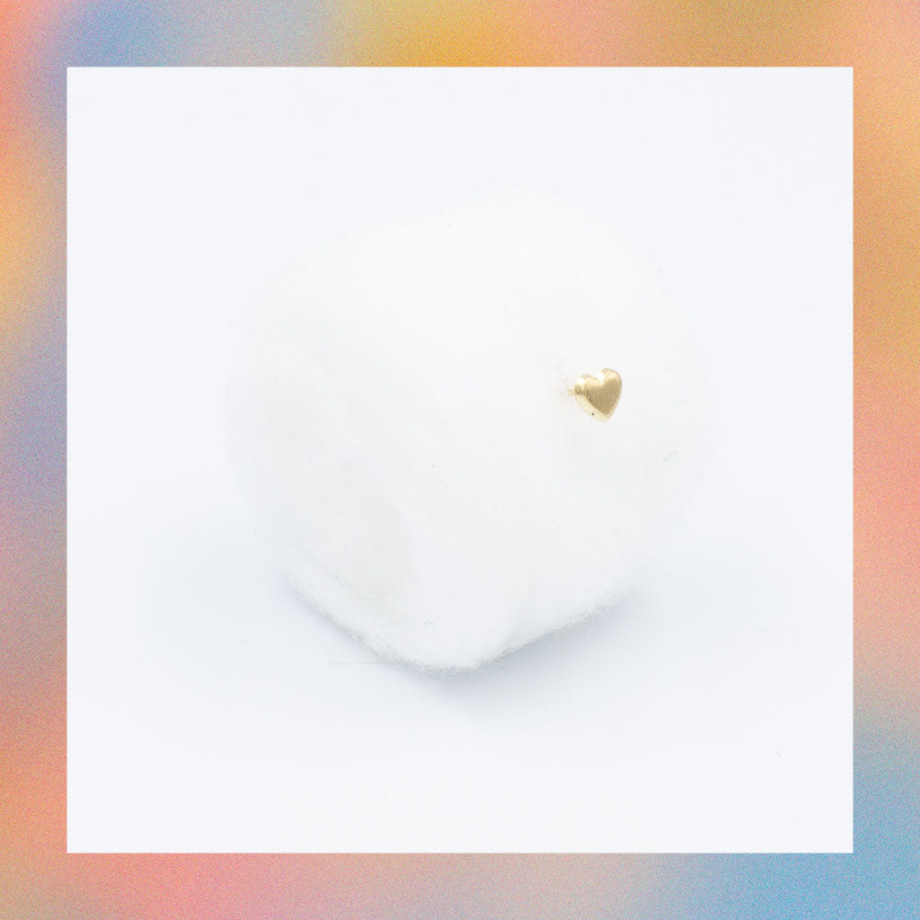 Broquel Corazón Mini (1pz o par)| Oro 10k | Canario Shop